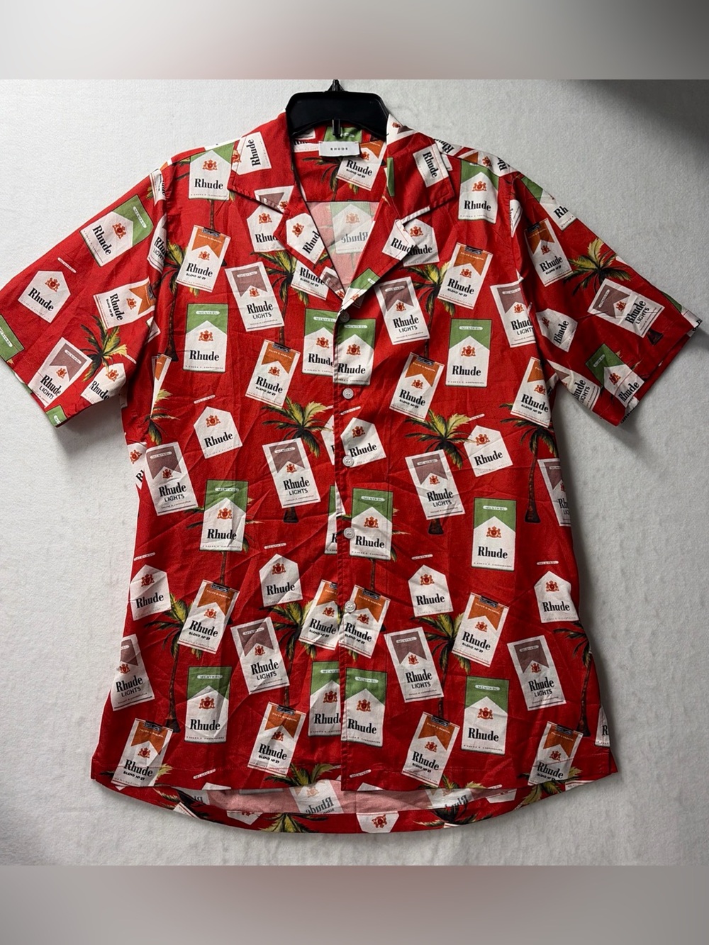 RHUDE Shirt Mens Size Large Multicolor Short Sleeve Button Hawaiian Tropical